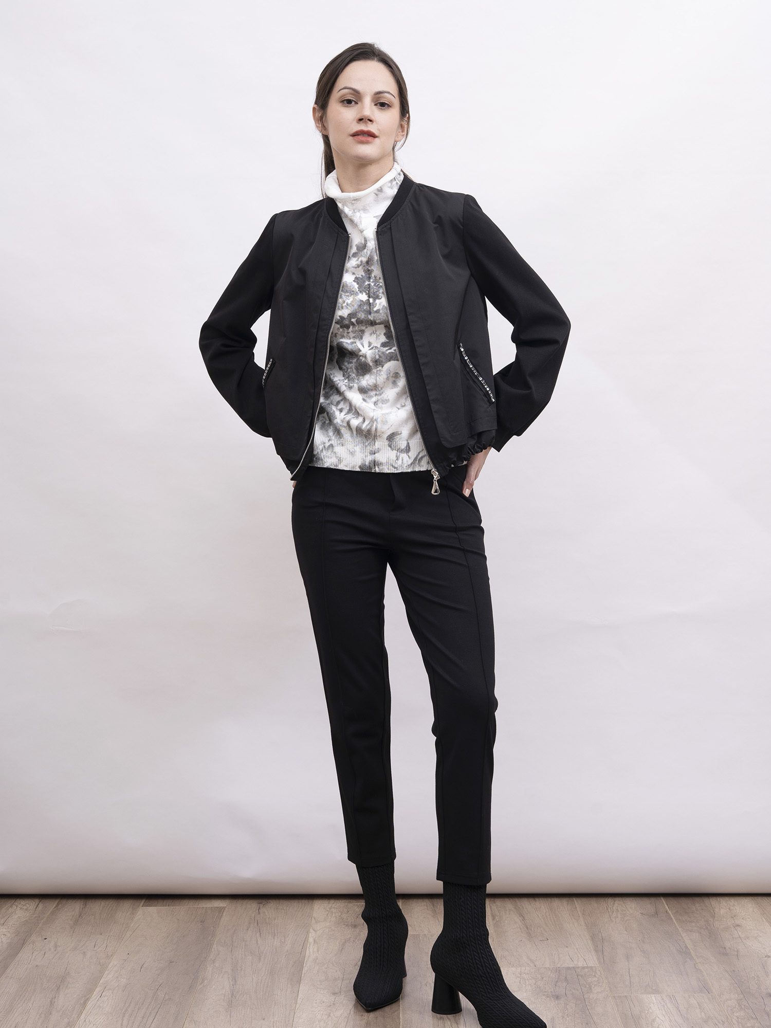 mi-tu 閃鑽拉鏈休閒外套