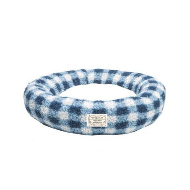 VERY 深粉藍格仔圓型 毛毛床S