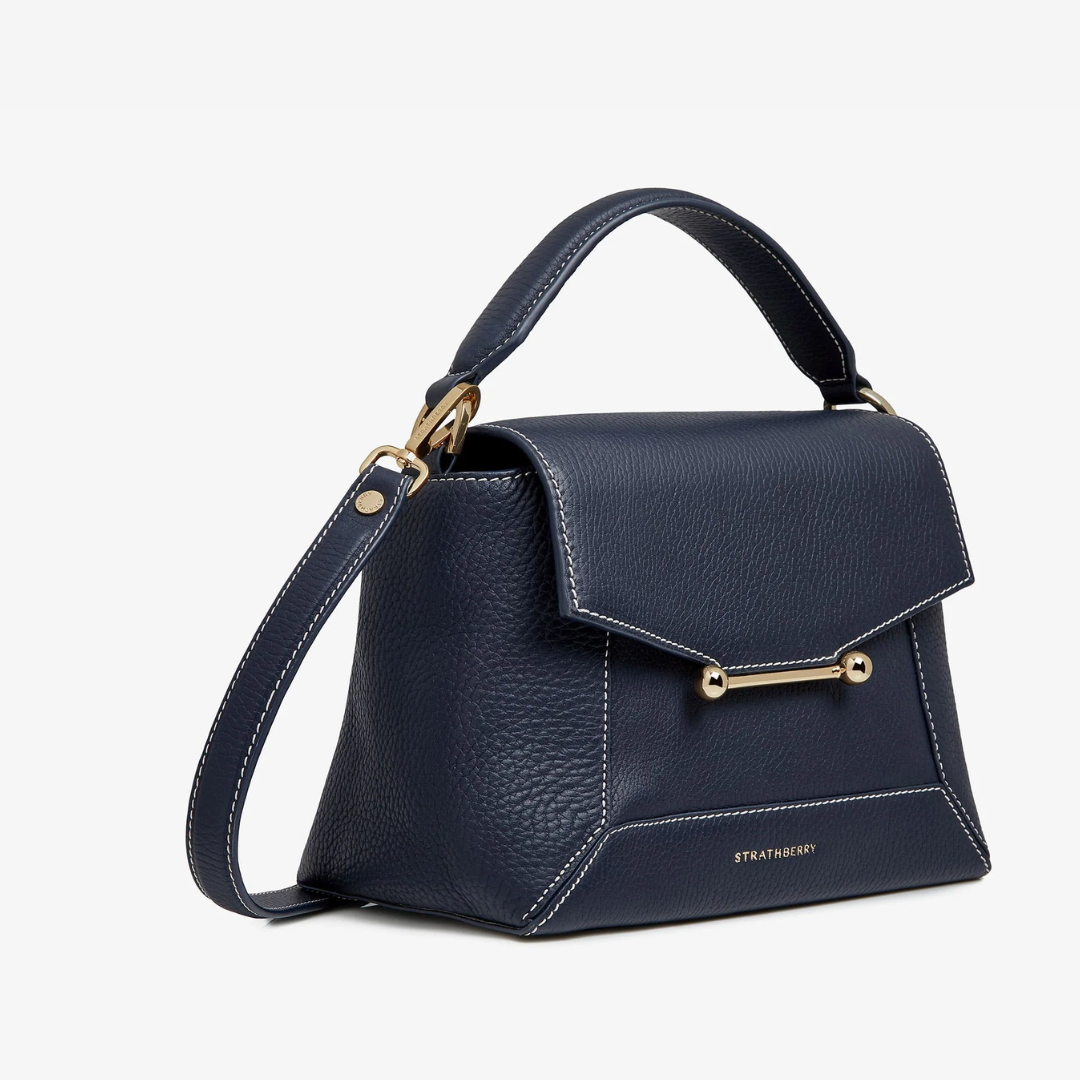 1SA1202-017 STRATHBERRY Mosaic Bag Navy with Vanilla Stitch #20231-125-680-300 (EU)