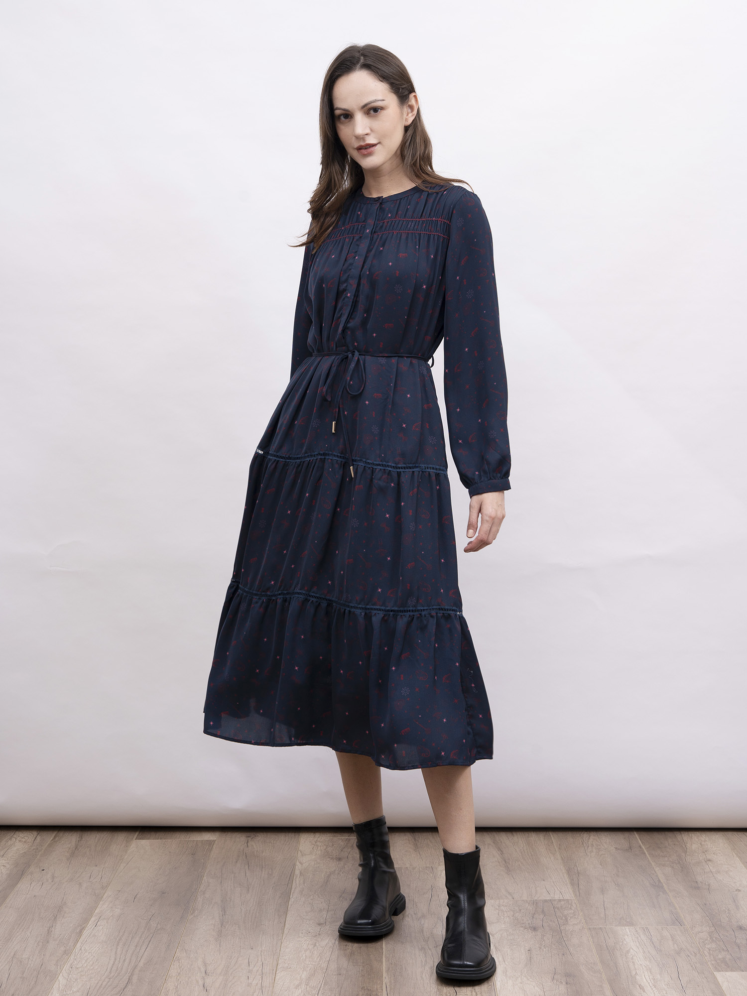 mi-tu 印花圓領連身裙