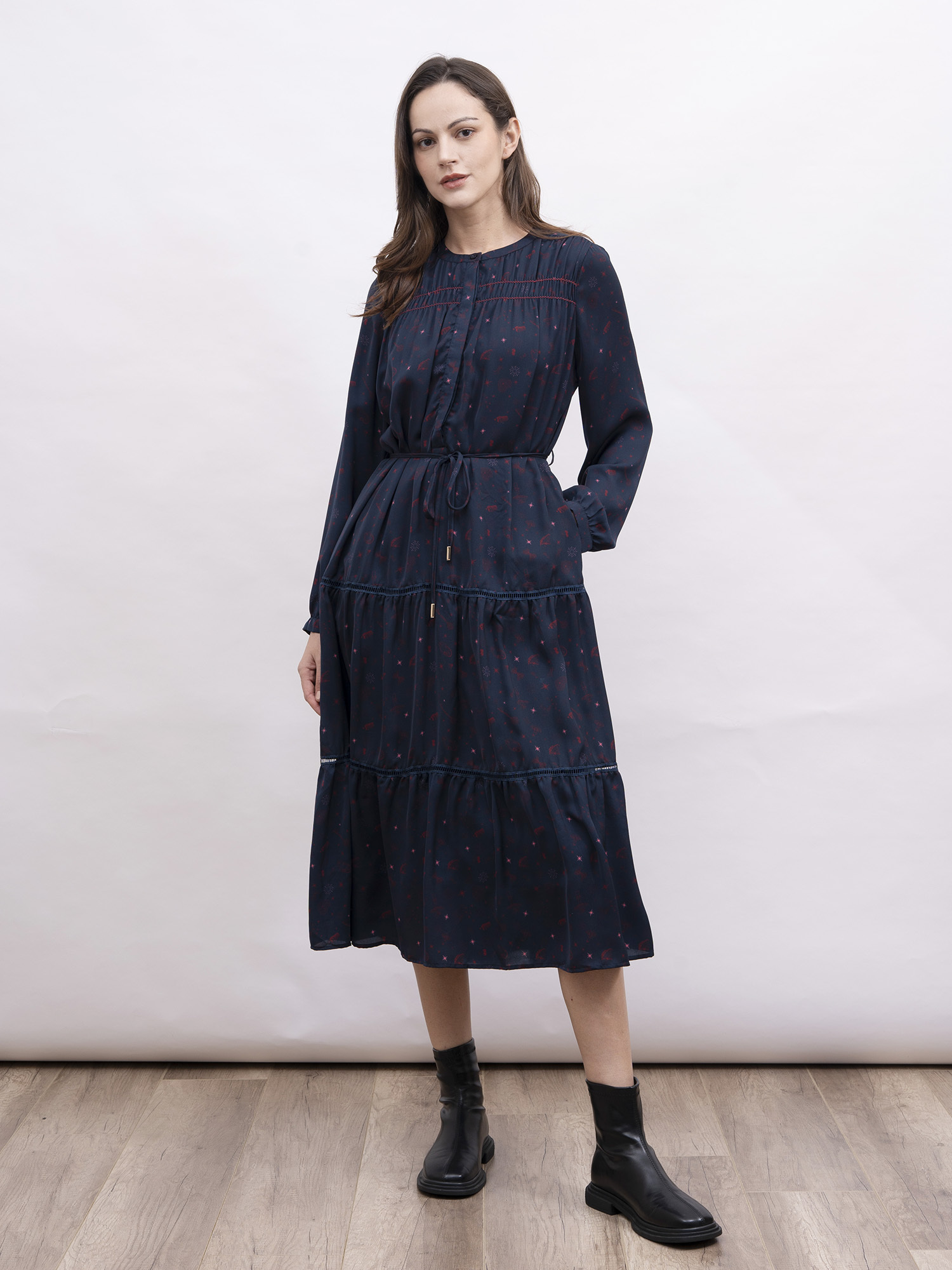 mi-tu 印花圓領連身裙