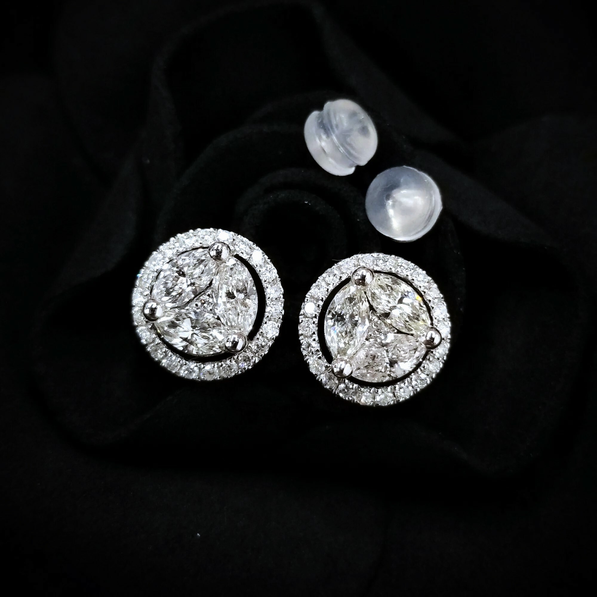 18K White Gold 1.45ct Diamond Earrings