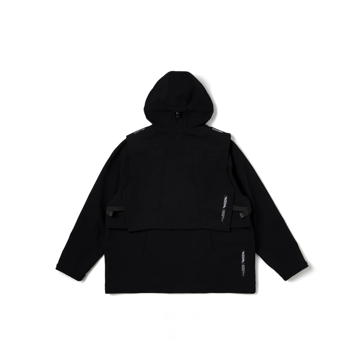 2024AW WISDOM x OqLiq CONVERTIBELE OUTER VARIABLE JACKET  聯名 可拆卸 背心 外套 黑 灰色 現貨