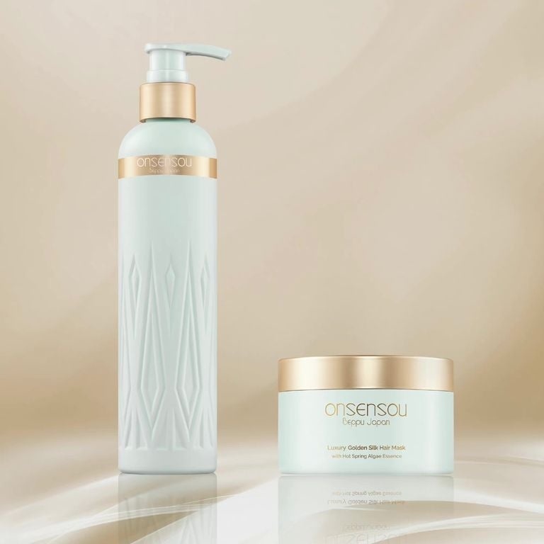 ONSENSOU 溫泉藻黃金蠶絲蛋白修護洗髮水+絲滑亮澤髮膜 (套裝) [#SQ24112919]