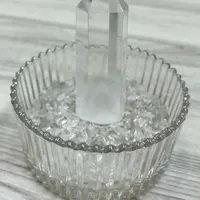 [S] GEMZ & CO HCTB RANDOM BLUE NEEDLE CRYSTAL POINTER DISPLAY, CLEAR QUARTZ, Z104 (Z104)