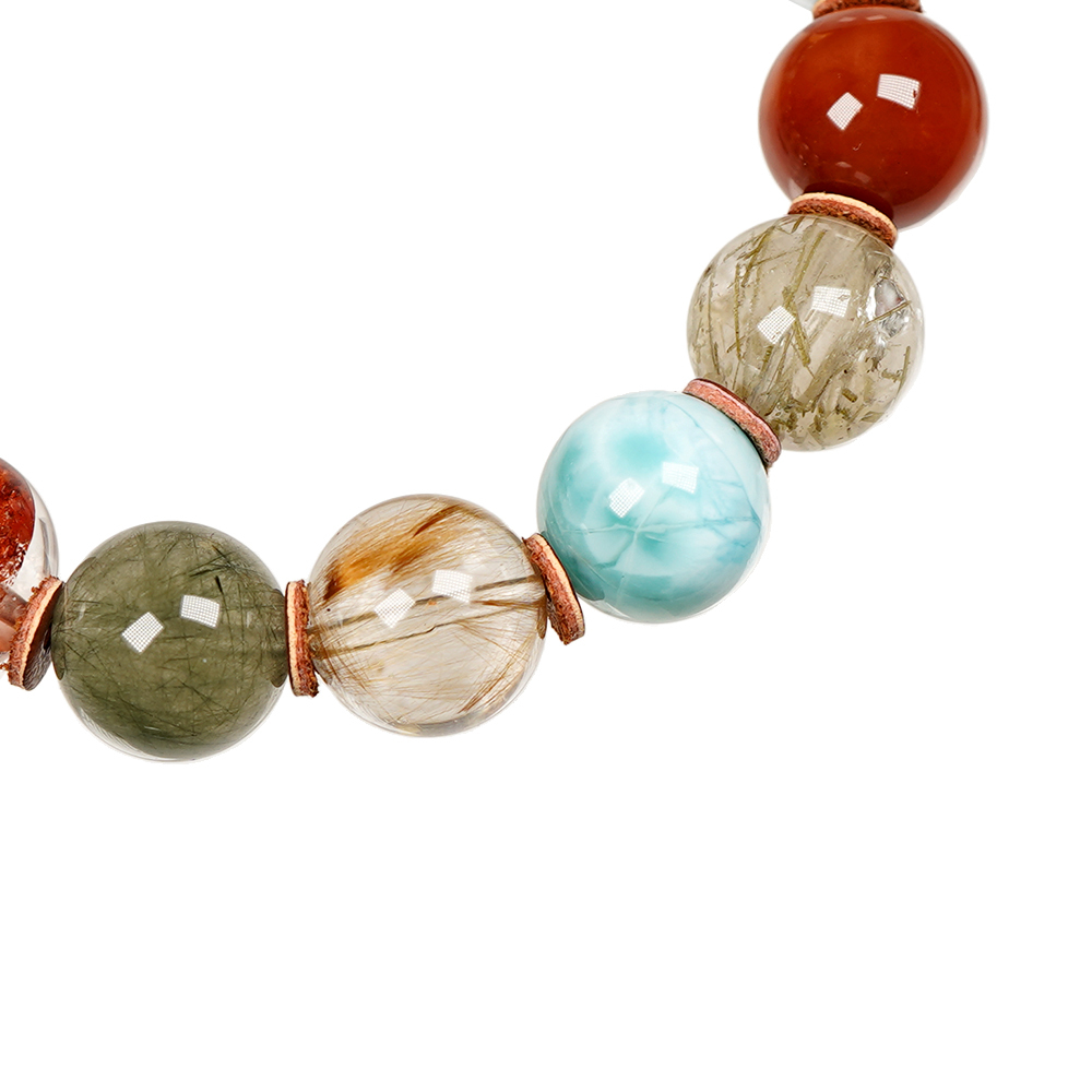 彩寶礦石頂級極淨多寶水晶40g 水晶手珠｜日本彈力繩