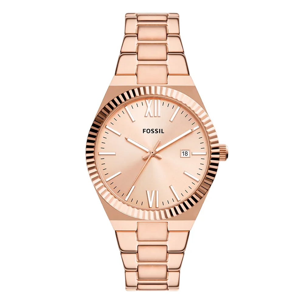 【FOSSIL】 ES5258/ES5299  Scarlette系列 簡約 質感 日期 夜光 不鏽鋼 石英 女錶-