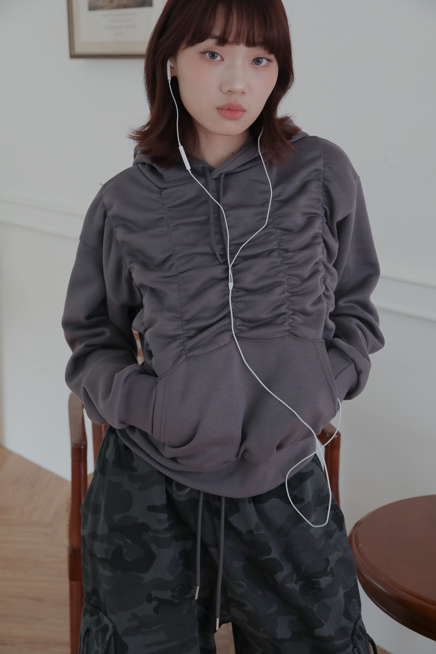 Bold Shirring Hoodie #帽T