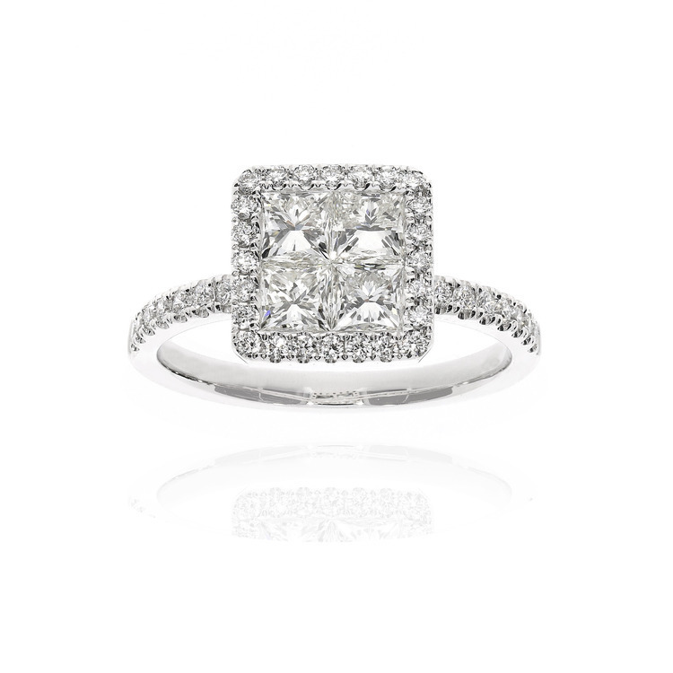 幻影方鑽白金戒指