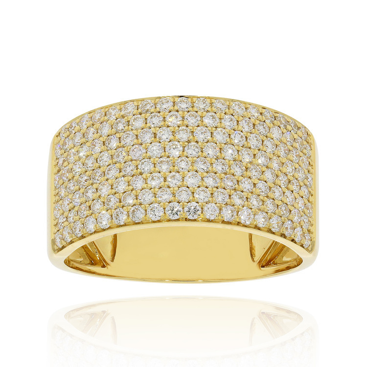 18K黃金鑽石闊身戒指