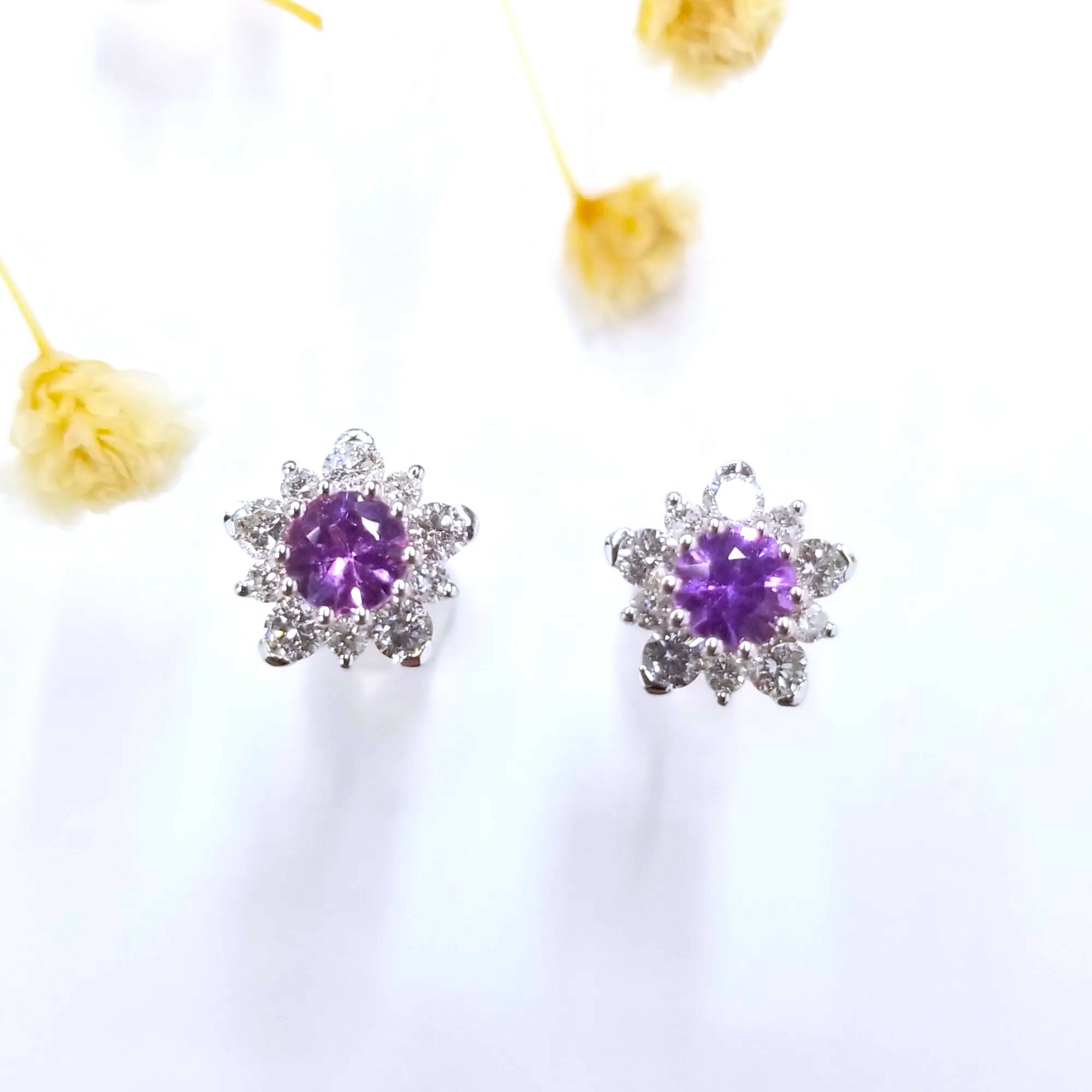 18K White Gold 0.57ct Sapphire Earrings