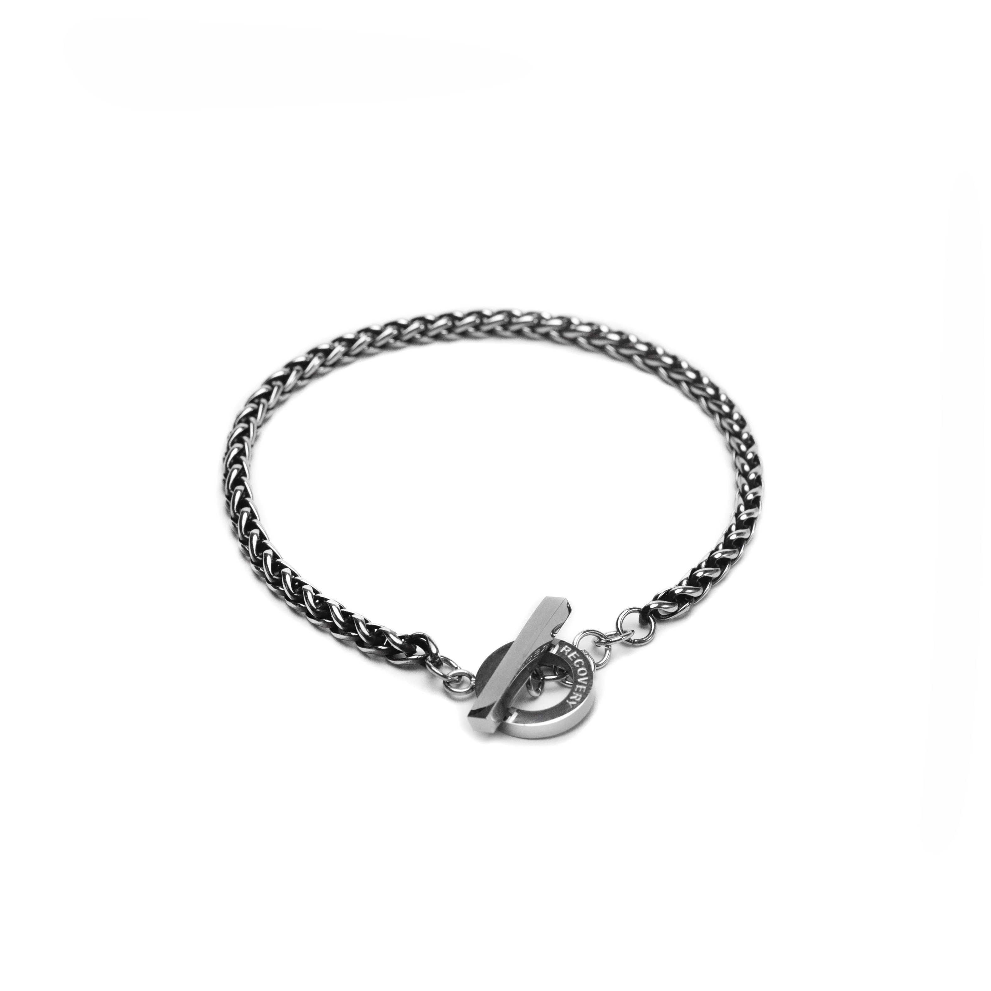 RECOVERY 細麻花手鍊 (古銀)