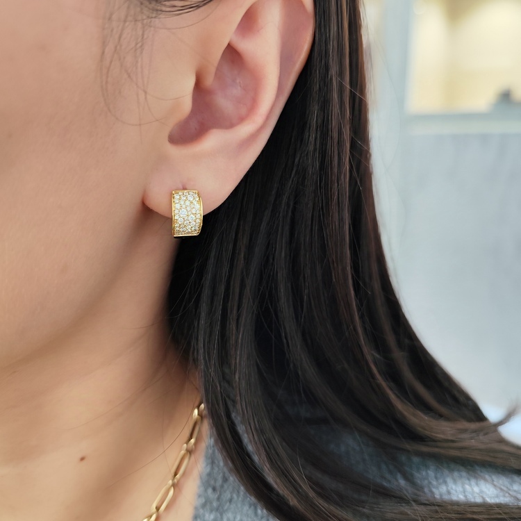 18K黃金鑽石圈耳環