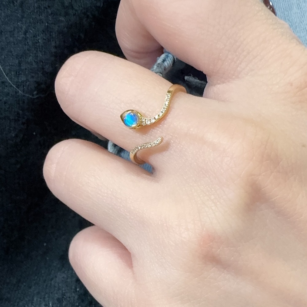 【me.luxe】K18蛇美人蛋白石鑽石9分戒