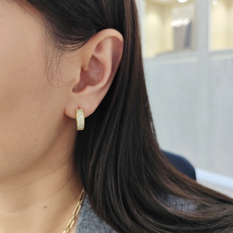 18K黃金鑽石圈耳環