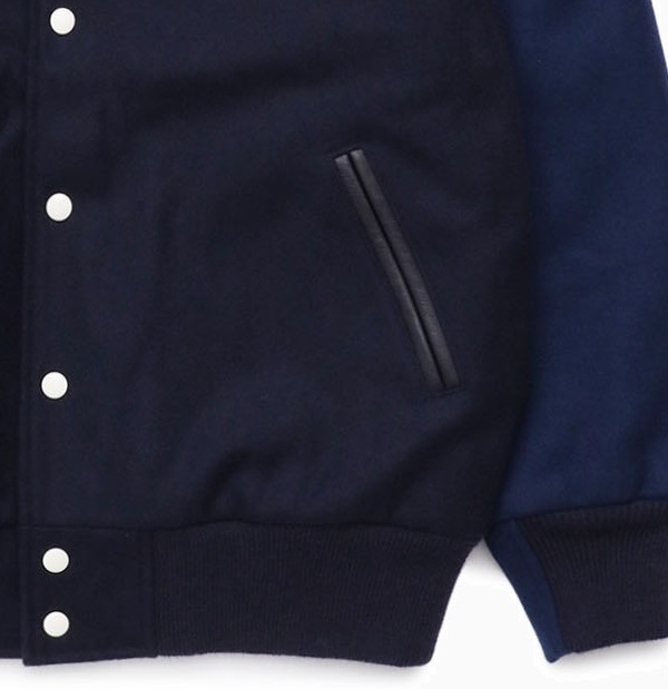 NANAMICA 2024 A/W EXCLUSIVE OS VARSITY JACKET WITH COLLAR - NAVY PRE ORDER ITEM (預訂中)