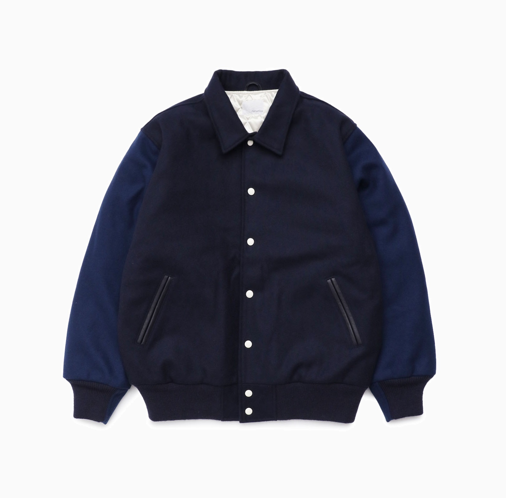 NANAMICA 2024 A/W EXCLUSIVE OS VARSITY JACKET WITH COLLAR - NAVY PRE ORDER ITEM (預訂中)