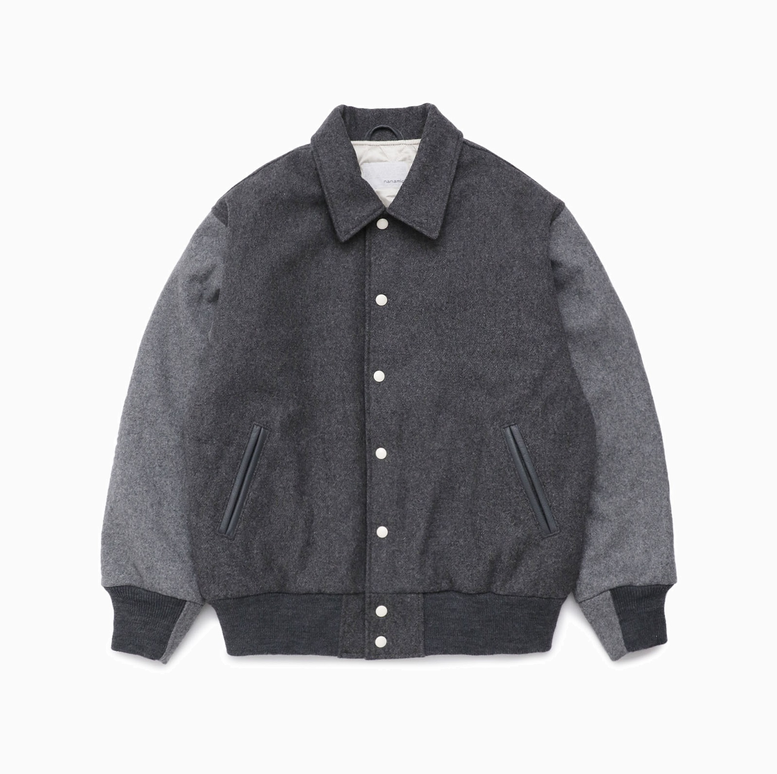 NANAMICA EXCLUSIVE OS VARSITY JACKET WITH COLLAR - CHARCOAL PRE ORDER ITEM (預訂中)