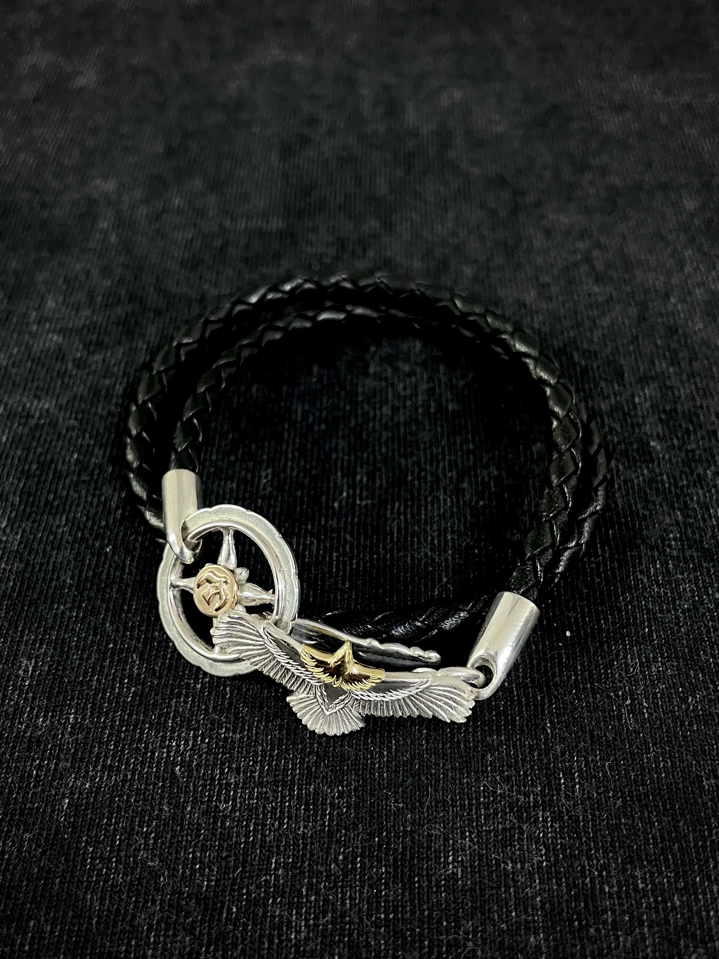 金頭Eg-05Hook 星輪K18PG點金 皮手環 (Black)*