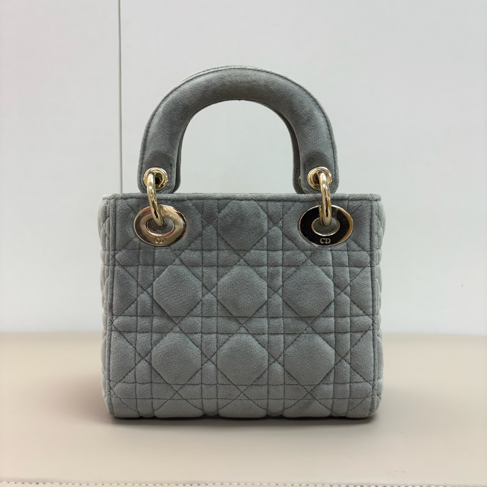 Dior Lady Dior Mini - Grey / Ghw