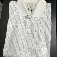 [S] CALVIN KLEIN LIQUID TOUCH MONOGRAM LOGO PRINT POLO SHIRT,BRILLIANT WHITE, SP40601893-40BC237110 (SCK642)