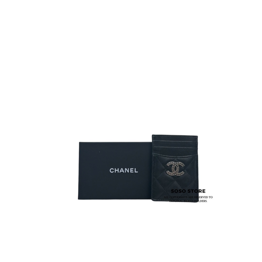 Chanel CC Logo Card Holder - Black / Shw