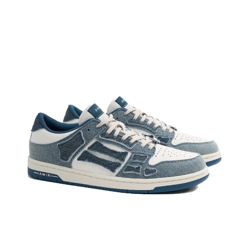 AMIRI Skel 牛仔色低筒骨頭運動波鞋