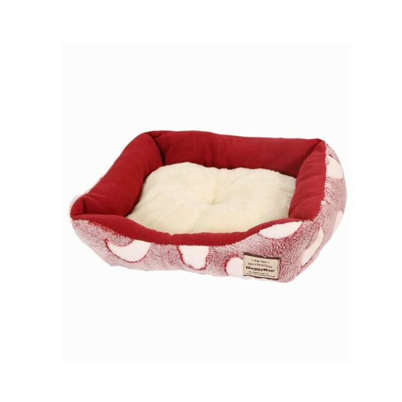 DoggyMan  酒紅星月 保暖方型床 S