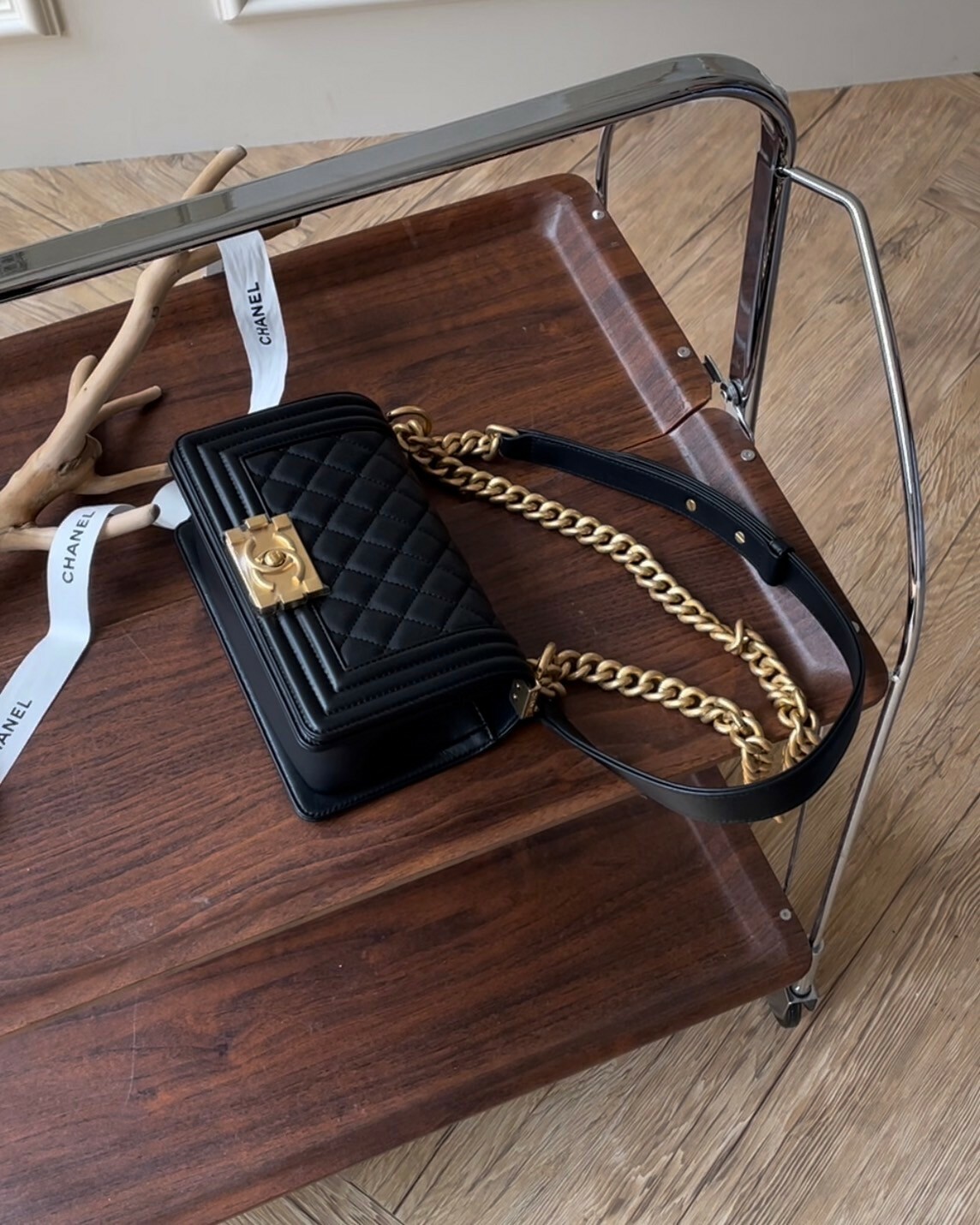 CHANEL｜BOY20 鏈條包 黑金