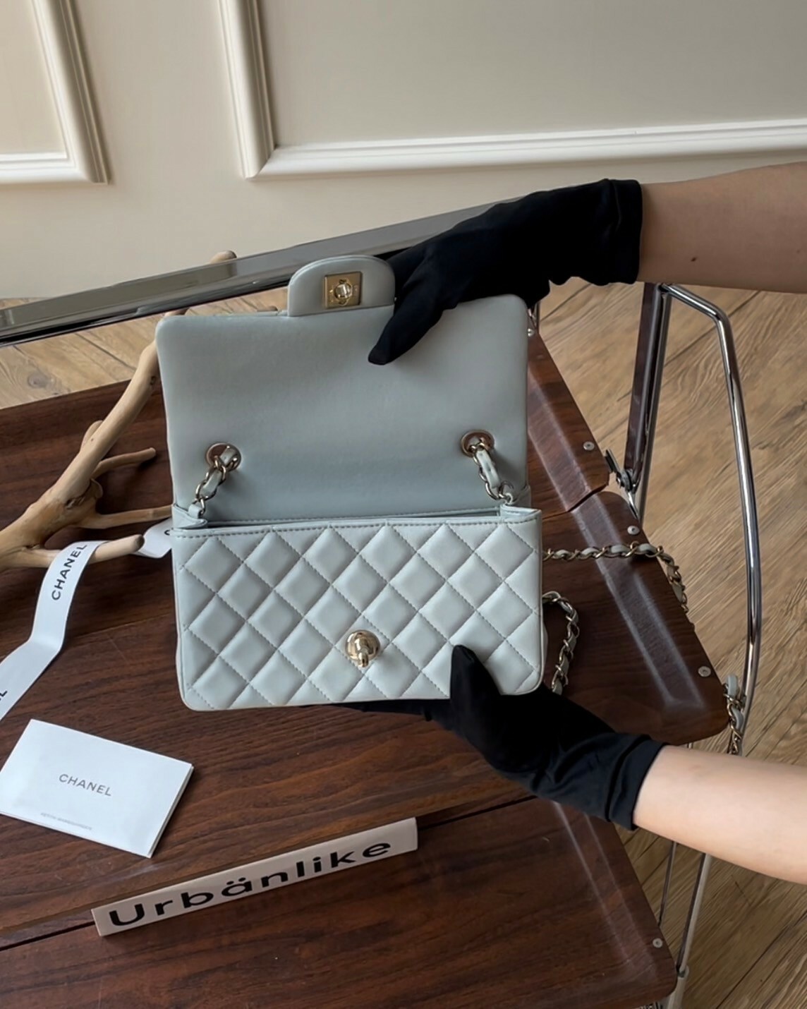 CHANEL｜CF20 鏈條包 鼠尾草灰綠
