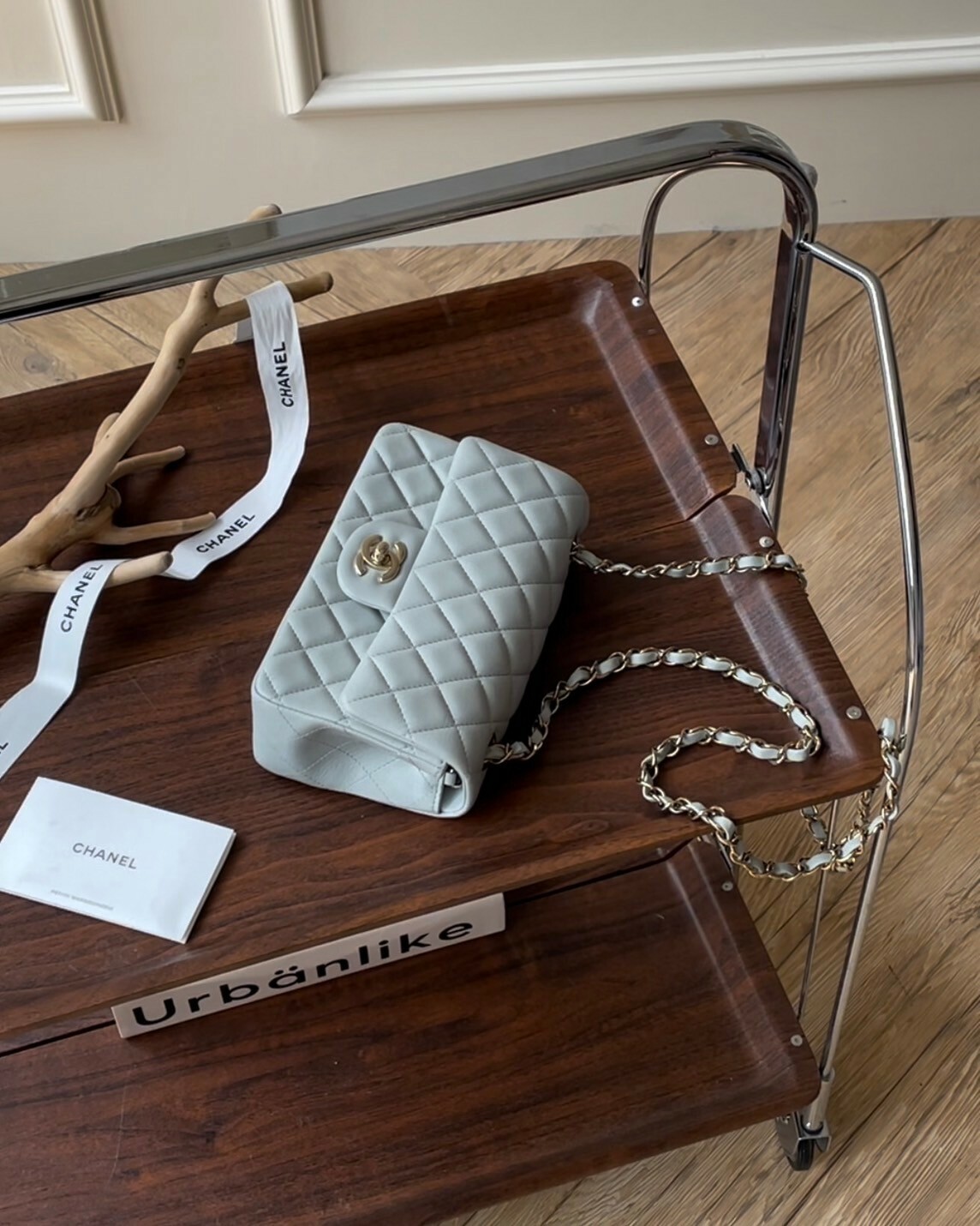 CHANEL｜CF20 鏈條包 鼠尾草灰綠