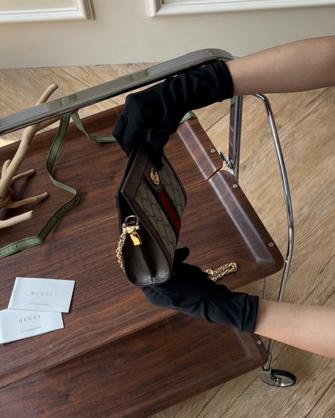 GUCCI｜GG 迷你夾子包 經典老花