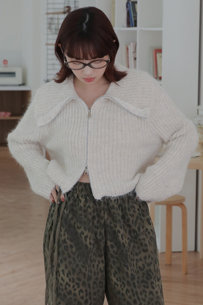 Collar Zip Up Knit #罩衫