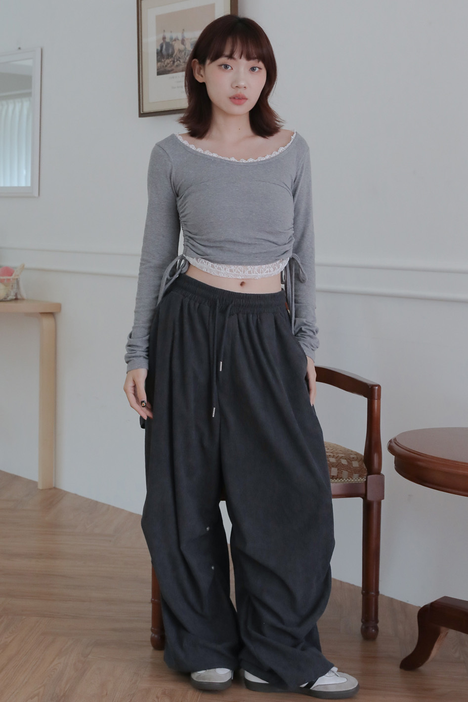 Corduroy Rivet Parachute Pants #長褲