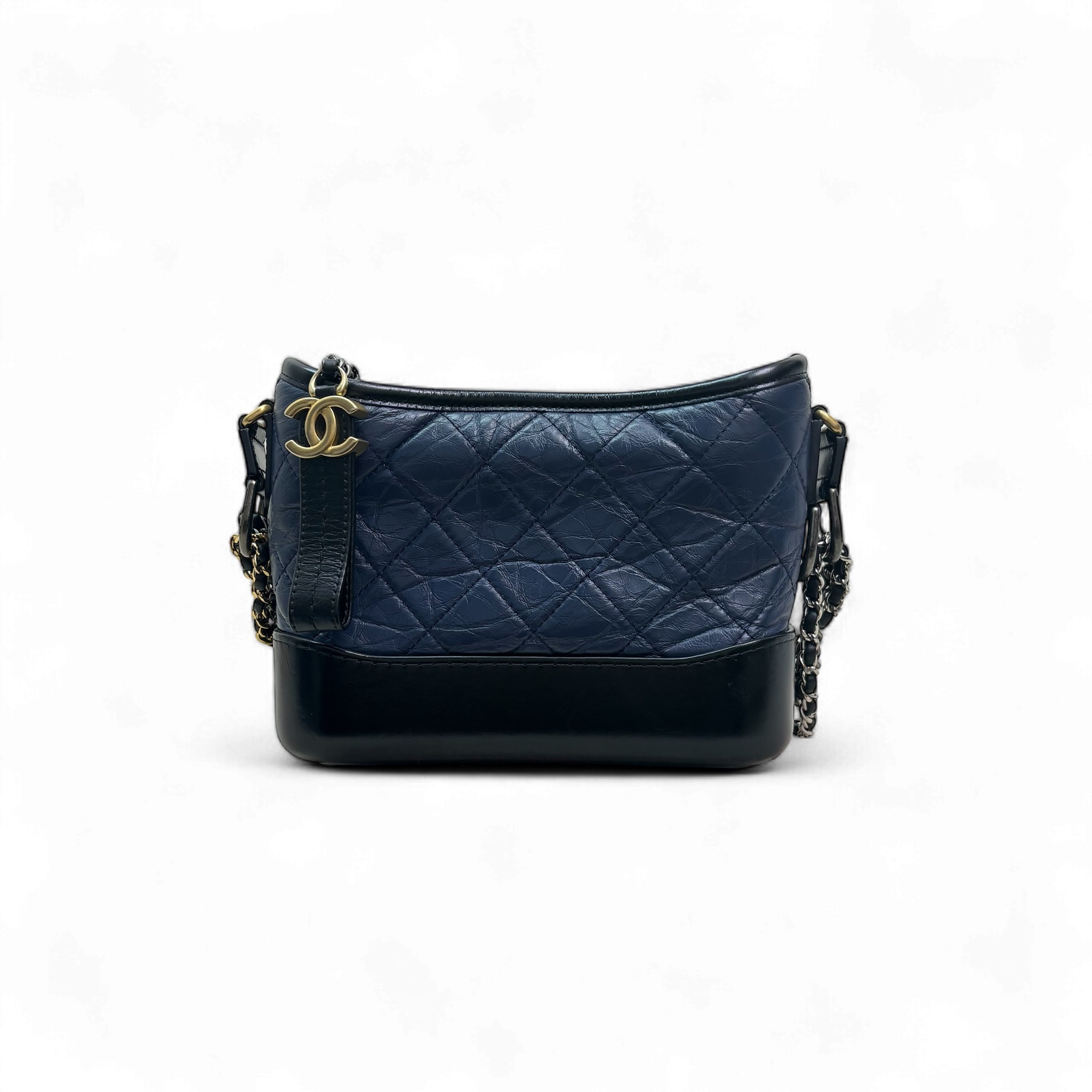 Chanel Gabrielle Hobo Small Bag - Navy / Gold&Silver