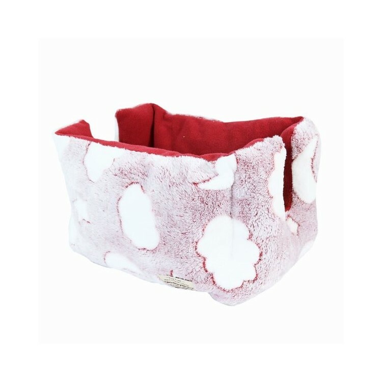 DoggyMan  酒紅星月高身 保暖寵物窩