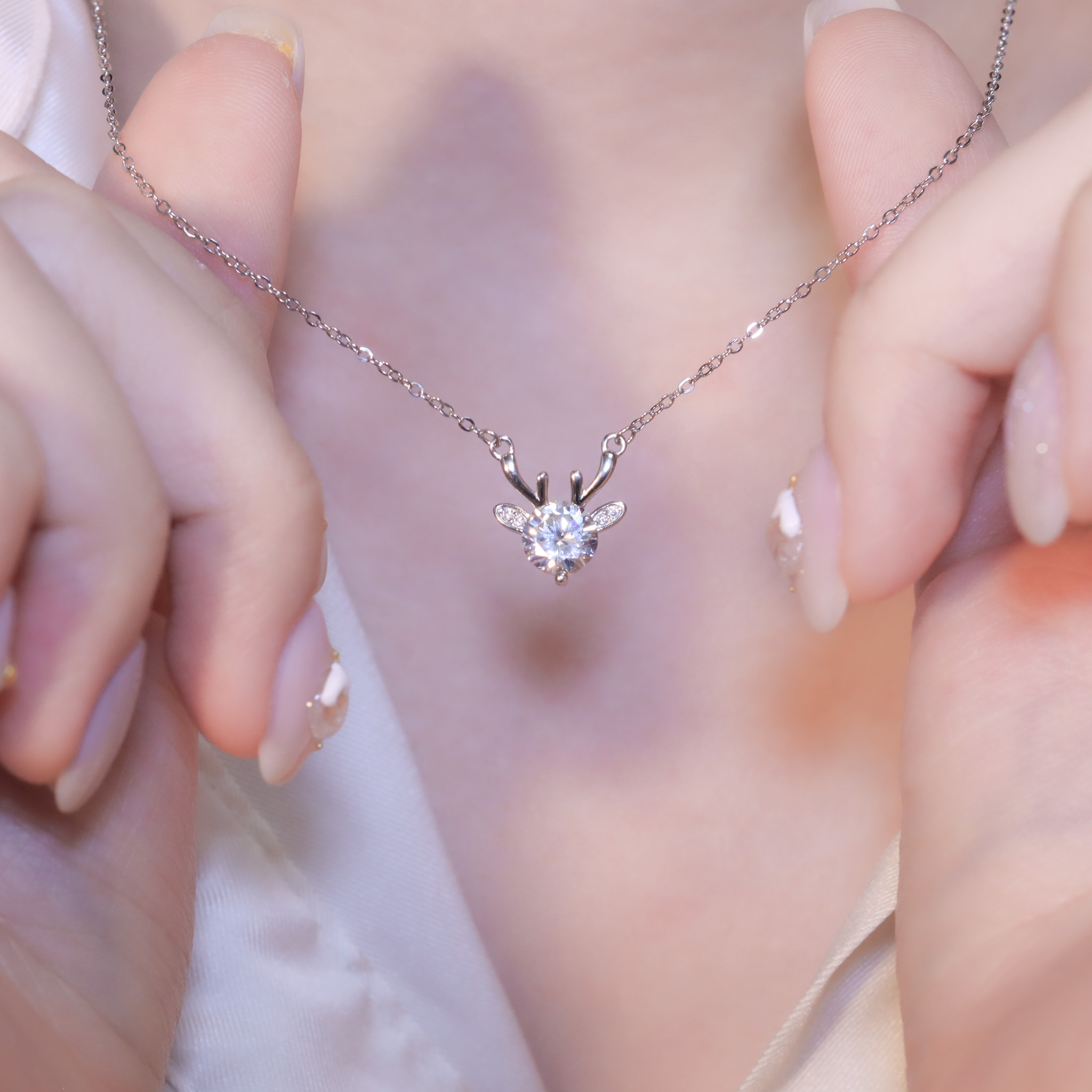 | 925純銀・白金 | 可愛麋鹿項鍊 | NE1273 |