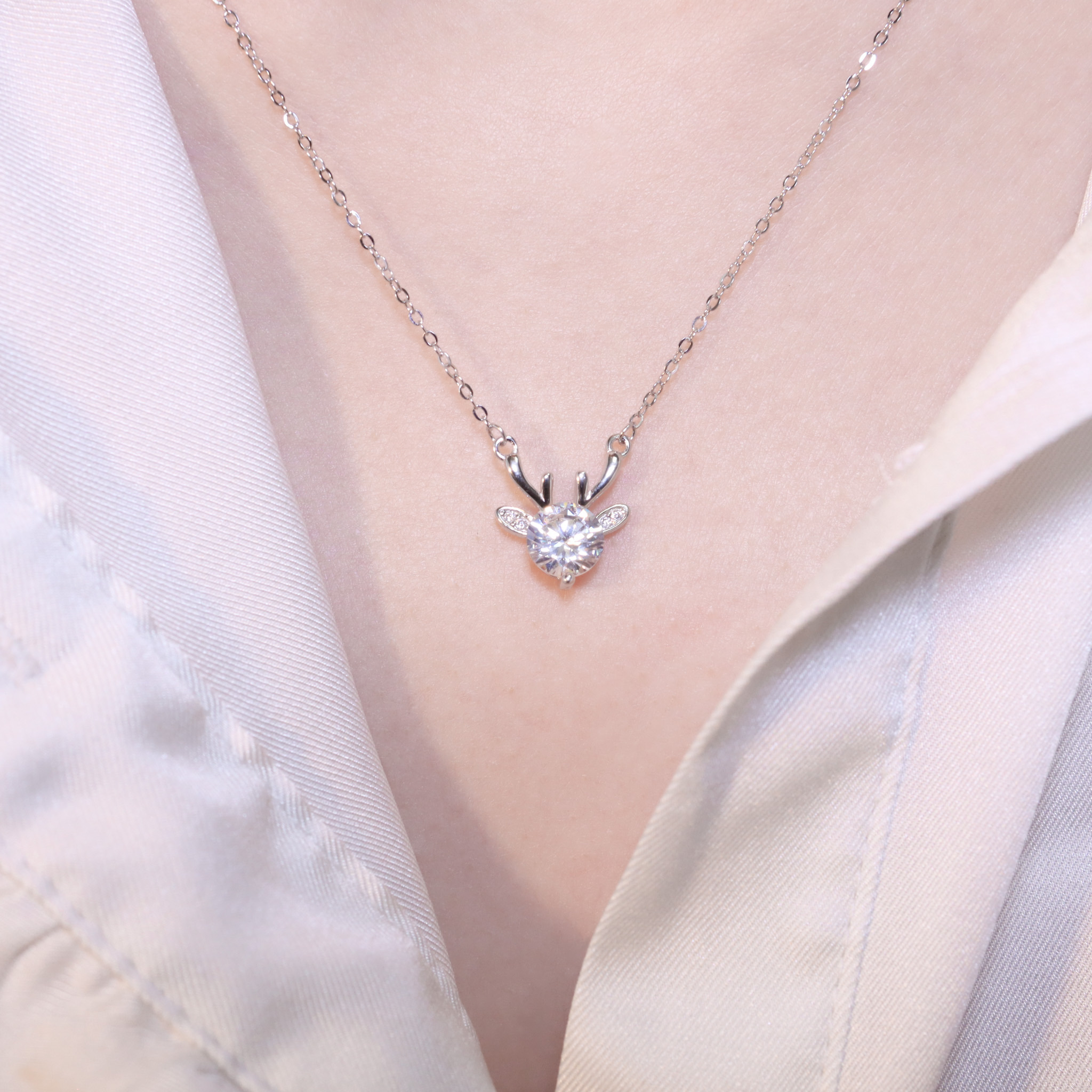 | 925純銀・白金 | 可愛麋鹿項鍊 | NE1273 |