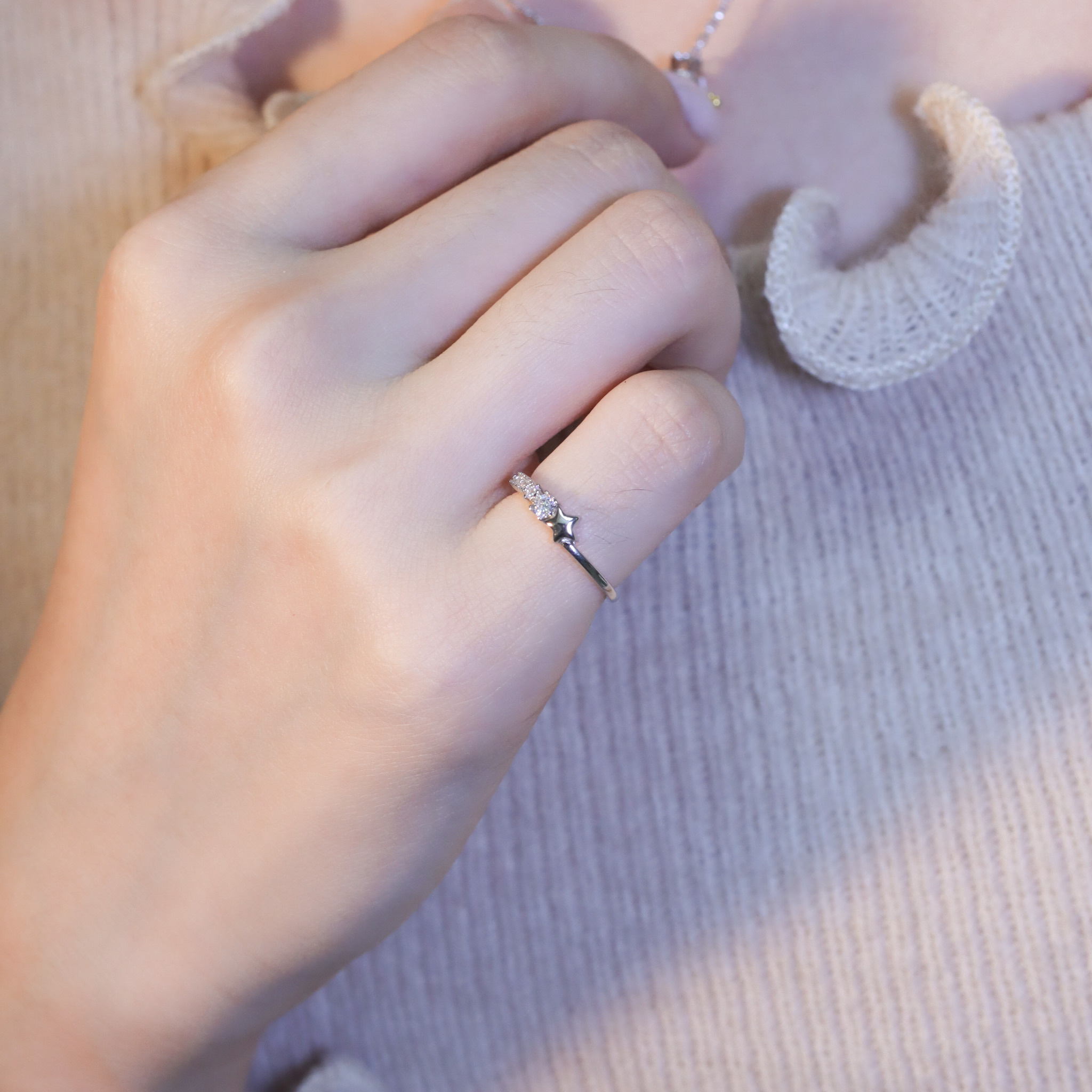 | 925純銀・白金 | 星星念念尾戒 | RI0770|