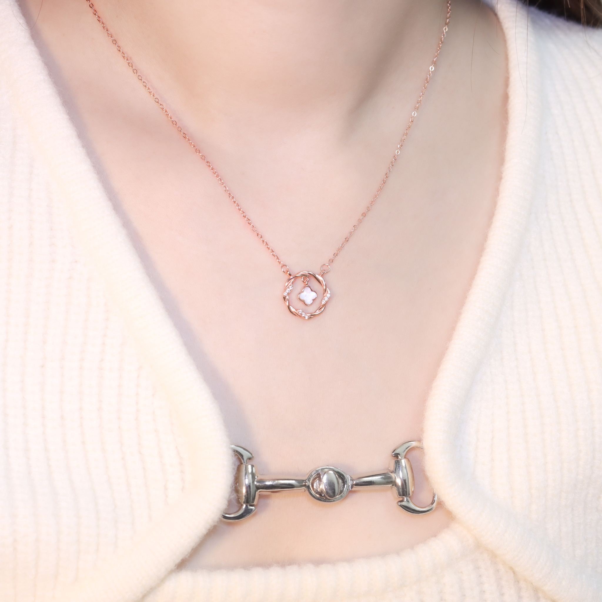 | 925純銀・玫瑰金 | 身後是幸福項鍊 | NE1176 |