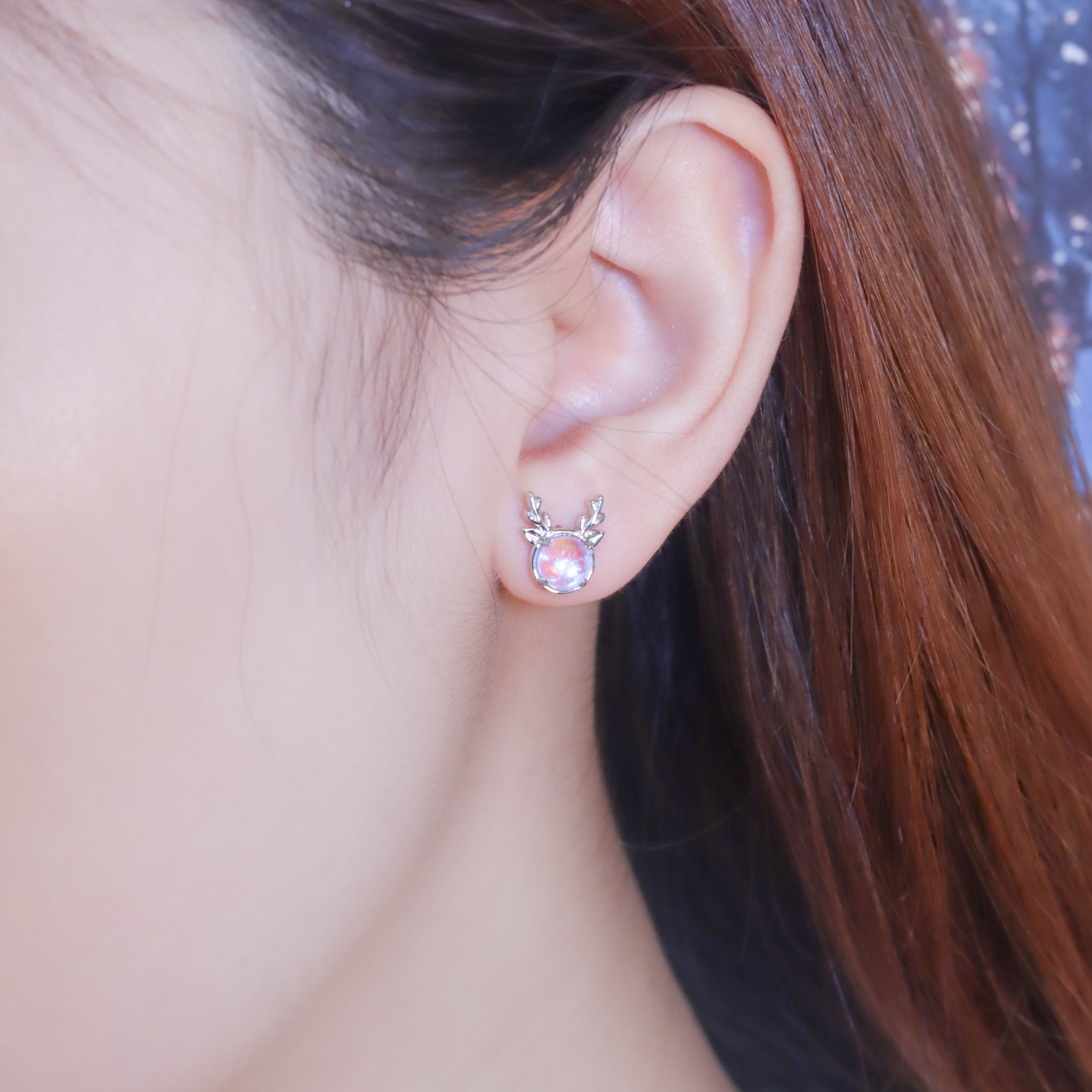 | 925純銀・琉璃 | 漫藍麋鹿趣耳環 | EA0880 |