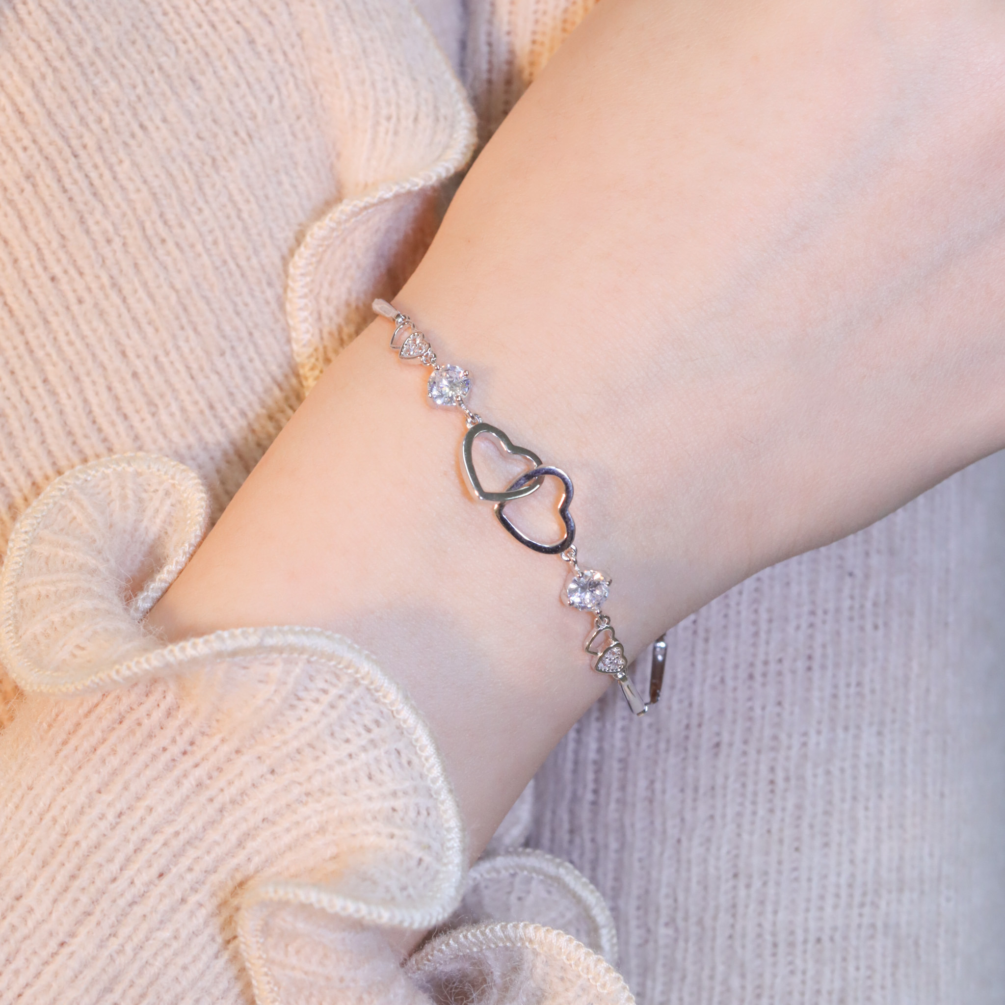 | 925純銀・ 白金 | 愛意不分開軟手鐲 | BR1214 |