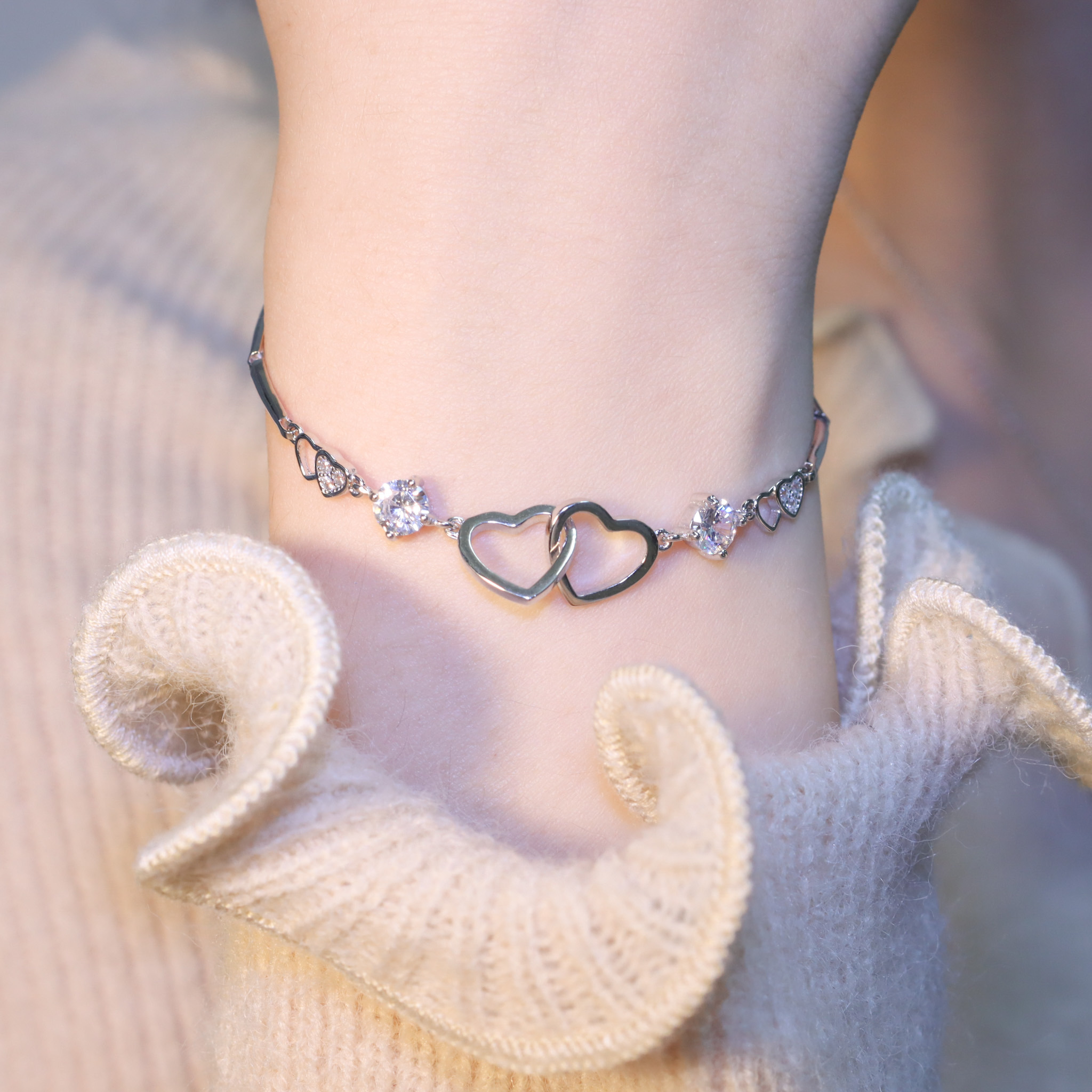 | 925純銀・ 白金 | 愛意不分開軟手鐲 | BR1214 |