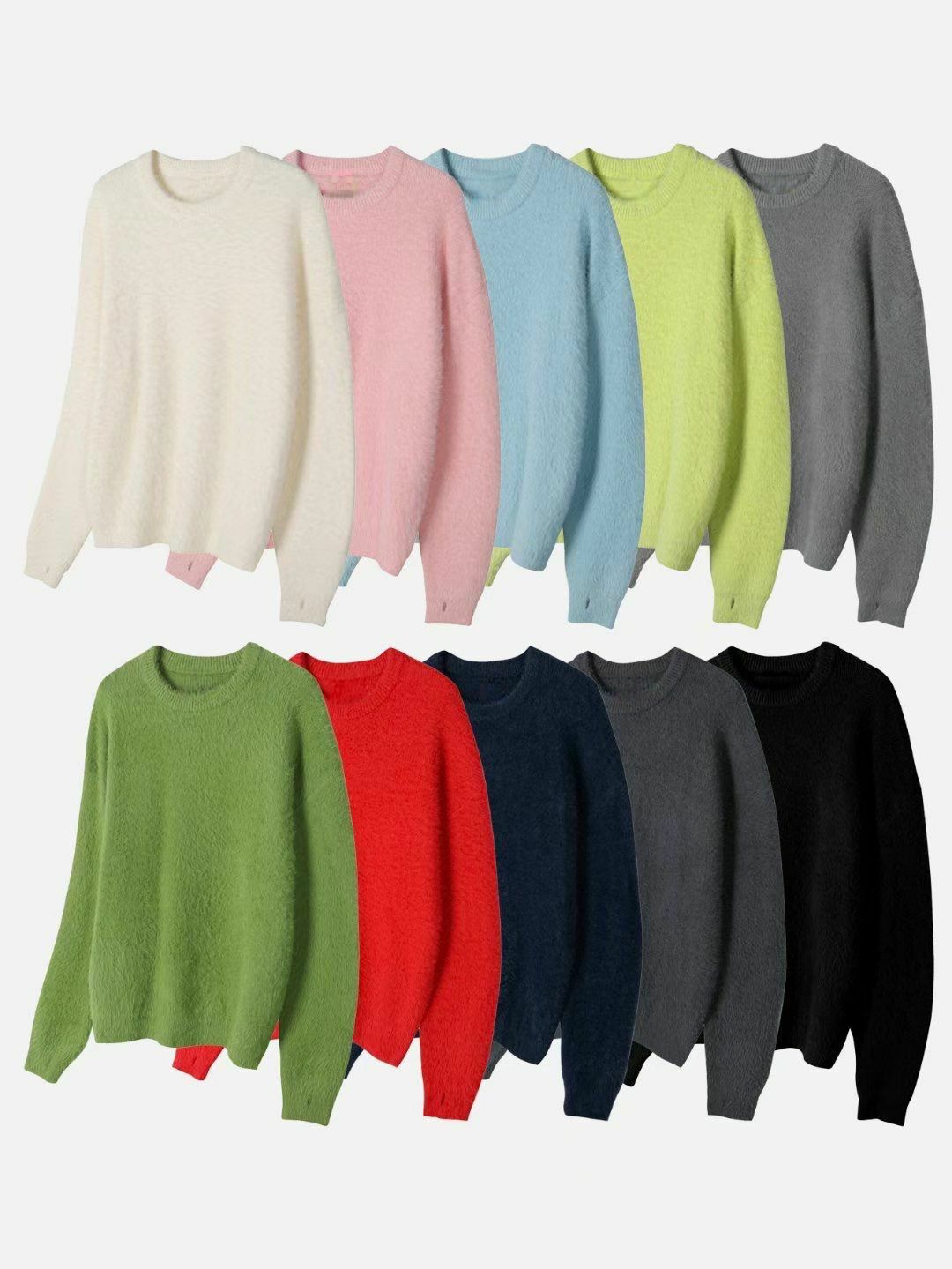 淨色圓領針織衫 T5625