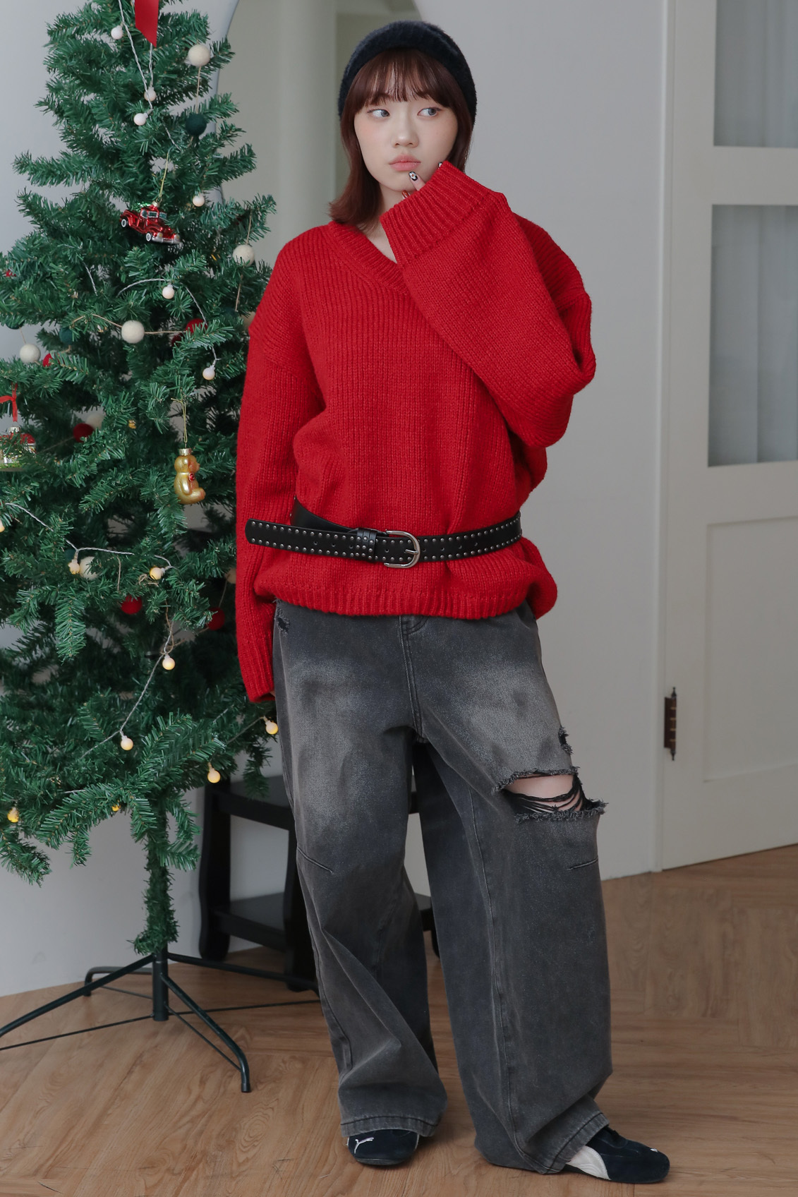 Damage Denim Wide Pants #牛仔褲