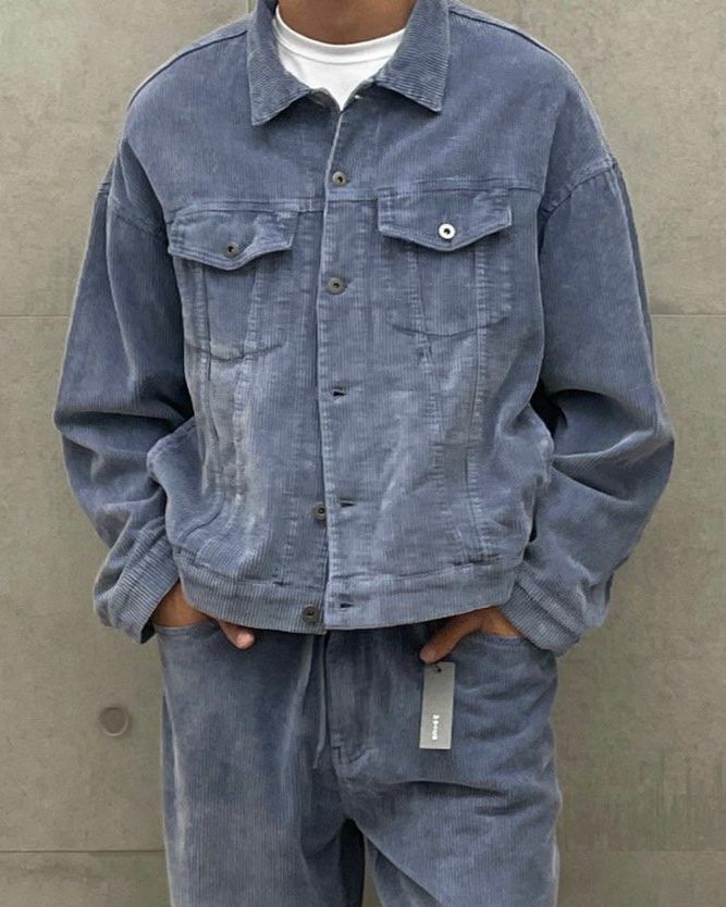 洗水淨水燈心絨反領開胸外套 MOSCO-011JK