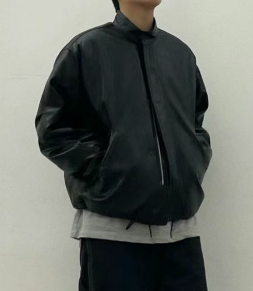 反領拉鍊合成皮褸(夾棉) SLOWER-011JK