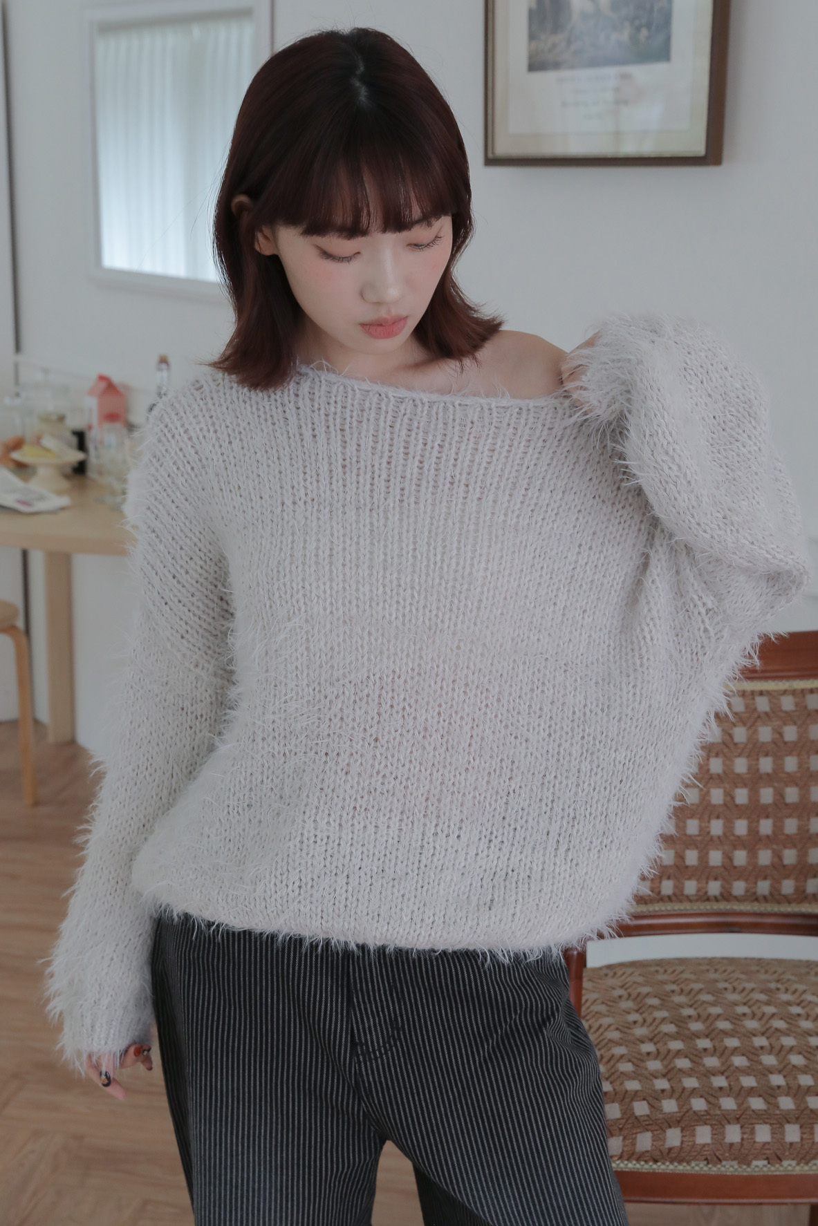 Furlong Knit Off Shoulder #平口毛衣