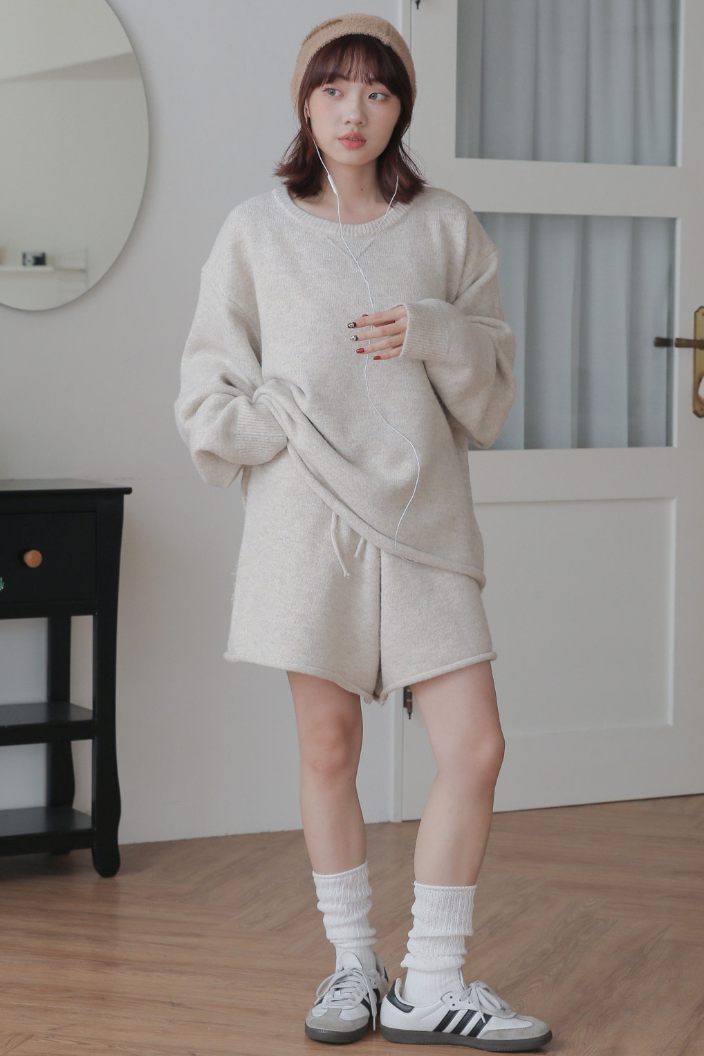 Knit Wool shorts Set #套裝