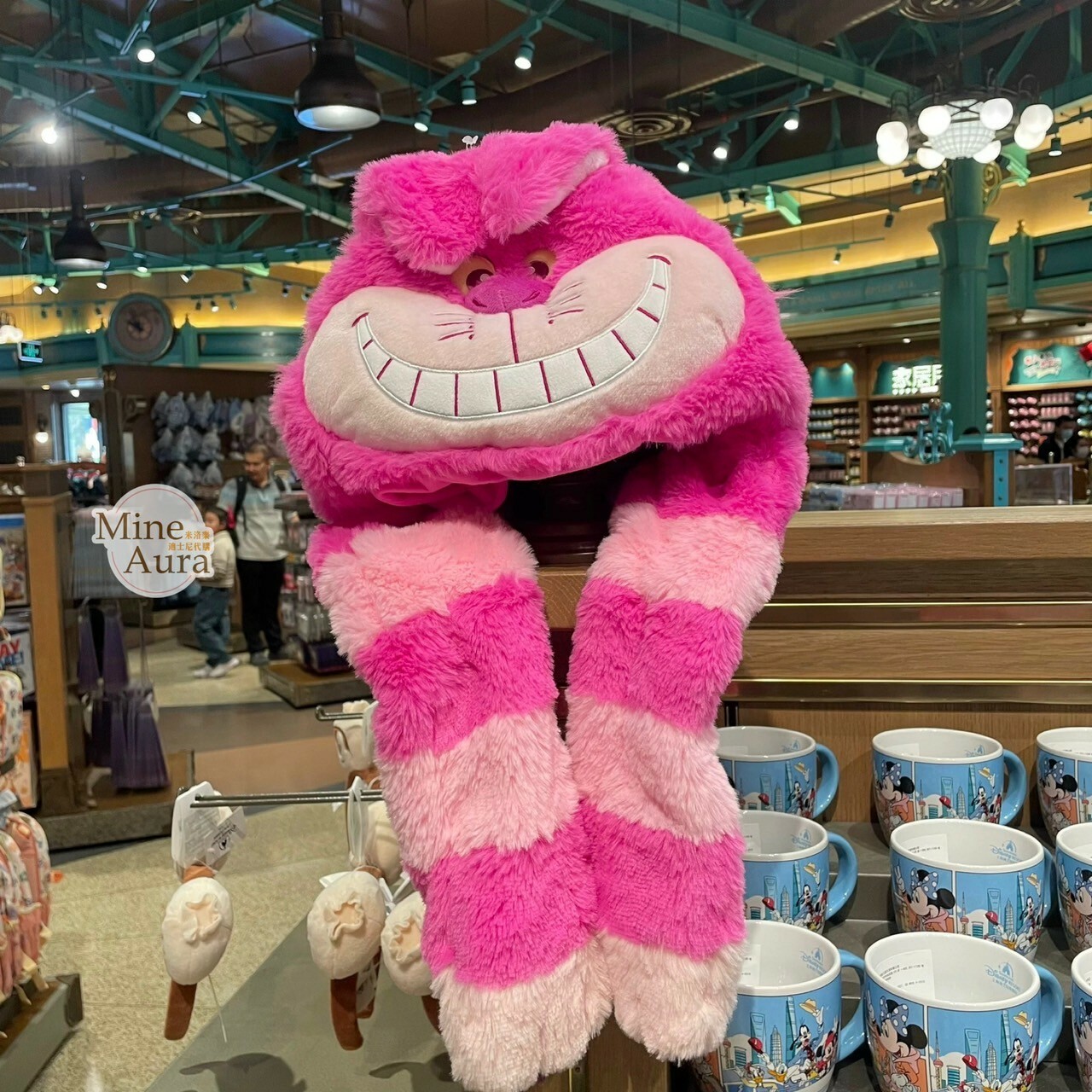 爪爪派對系列 柴郡貓 The Cheshire Cat 妙妙貓 絨毛大頭 造型 可動設計 頭套 保暖 帽子 愛麗絲夢遊仙境 Alice in Wonderland -上海迪士尼樂園